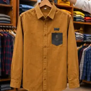 Men’s Everyday Olive Green Button-Down Shirt – Full Sleeves