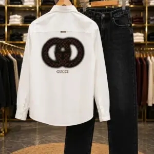 Men’s Designer Printed Shirt and Black Denim Jeans – Modern Stylish Combo Set