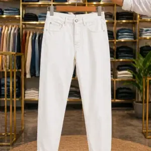 Men’s Premium Slim Fit Cotton Pants – Classic Off-White Casual Trousers