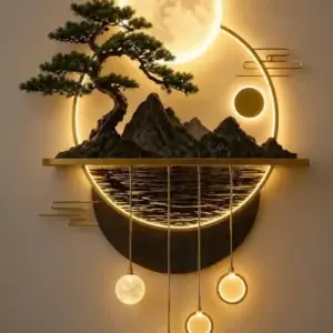 Premium Decorative Wall Light – Zen Moon Landscape Edition