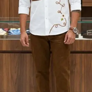 Men’s Stylish Outfit Combo – Designer Shirt with Casual Trousers