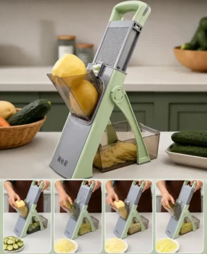 Multi Functional Manual Vegetable Slicer Cutter with Storage Container