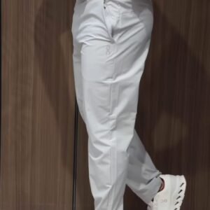 Ice Grey Elastic Waist Trousers