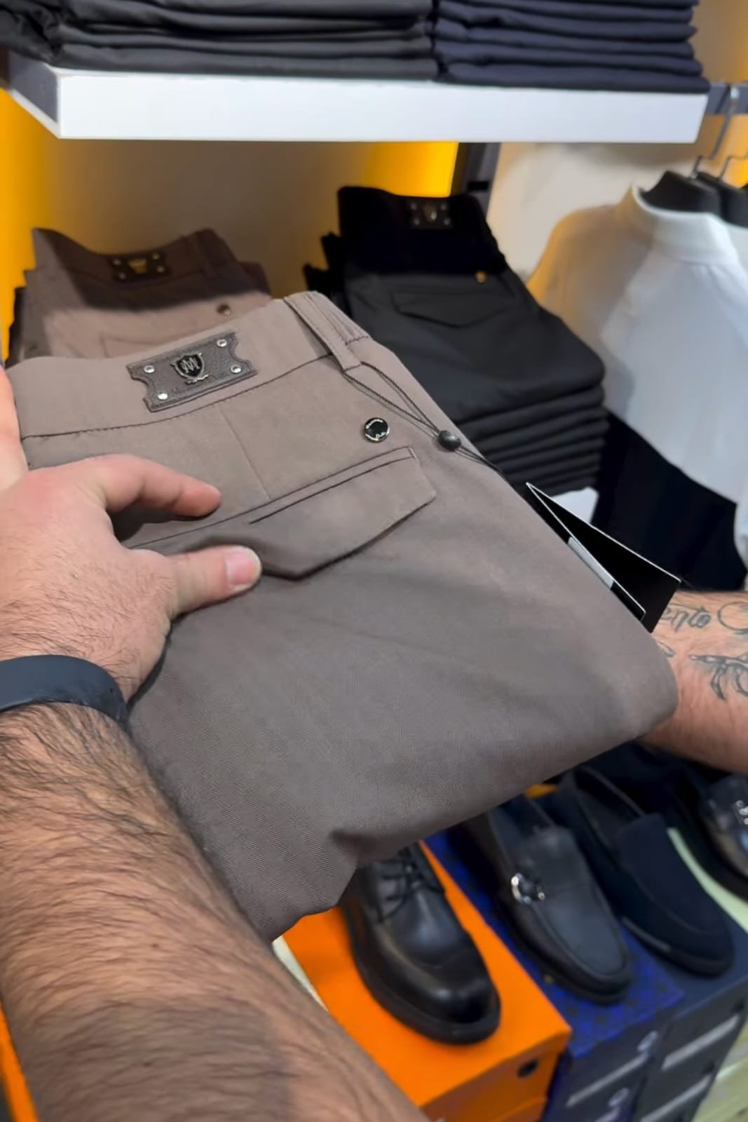 Mocha Brown Slim Fit Trousers