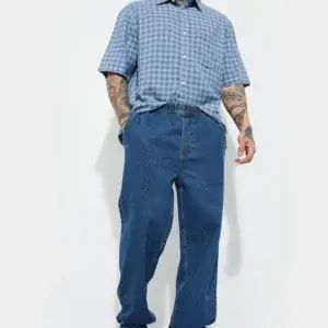 Wall Street Dark Blue Relaxed Fit Denim – US Trend Edition