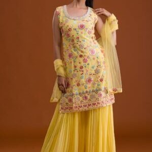 Yellow Gotapatti Georgette Designer Salwar Suit
